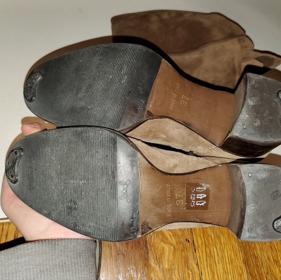 Migliorini suede chunky heel boots with zipper and fold over top - Picture 10 of 10